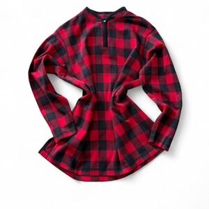 Vintage Buffalo Plaid Quarter Zip‎ Top